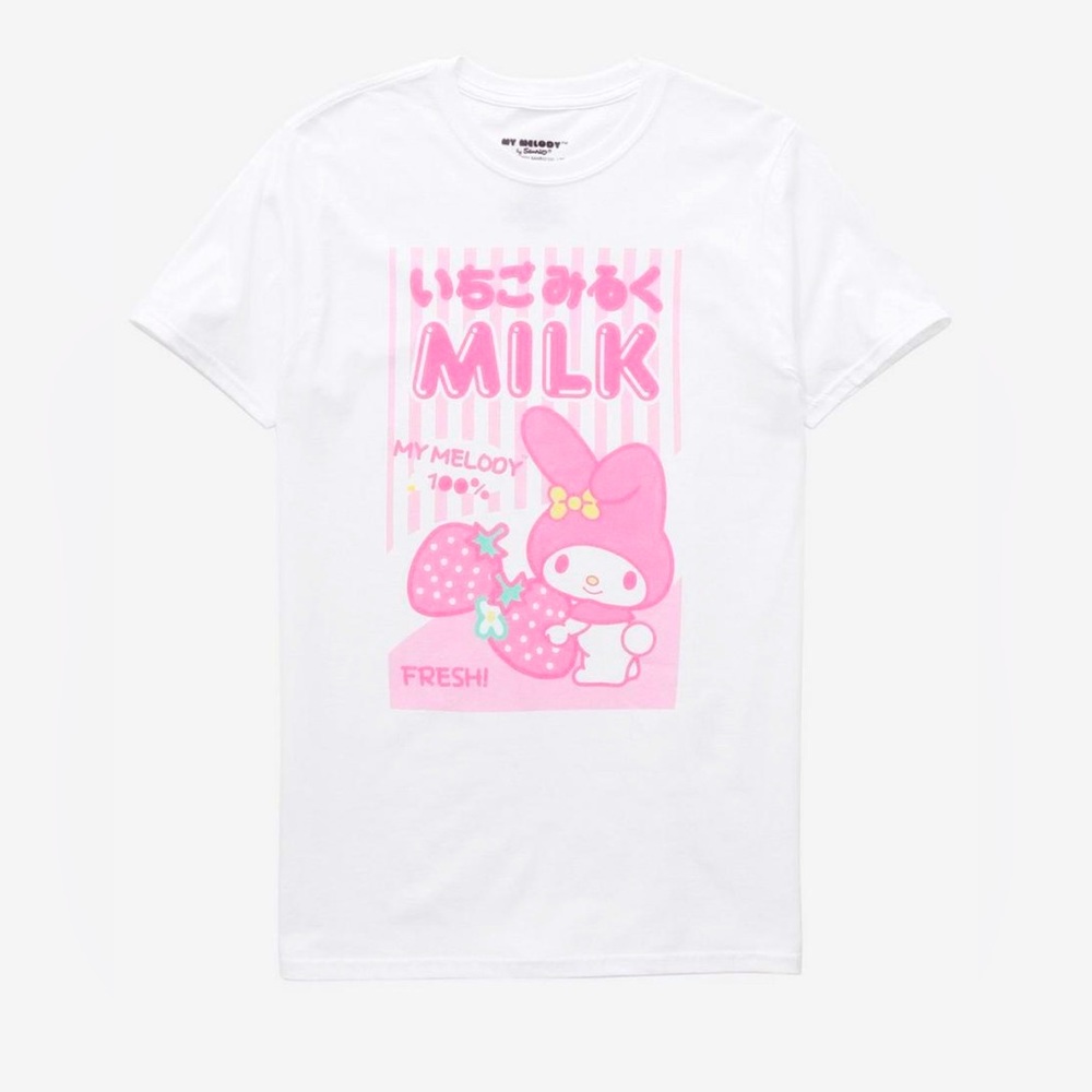 My Melody Strawberry Milk Girls T-Shirt Small